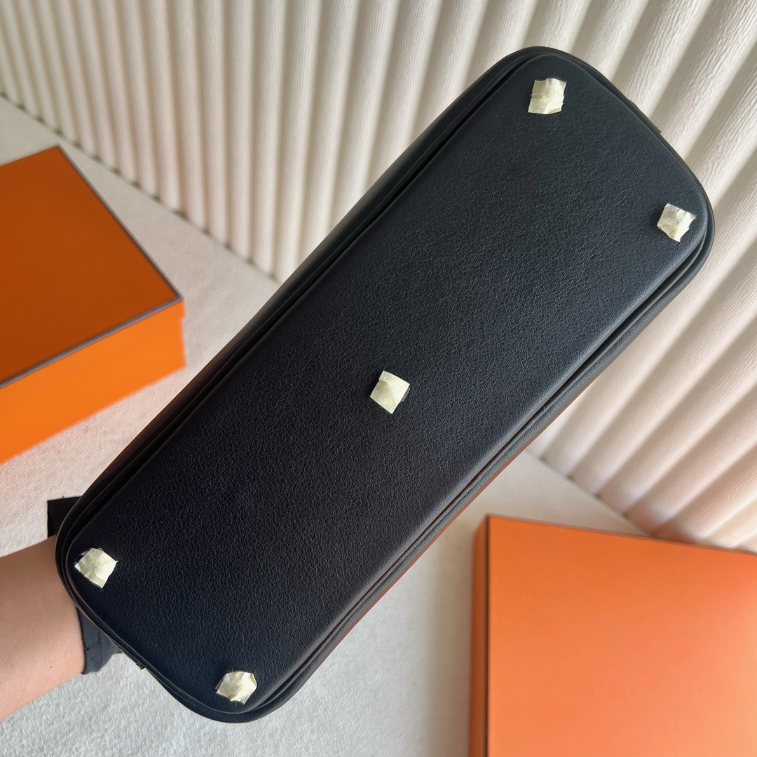 愛馬仕包包經典款 Hermès Bolide 27 Swift Leather 顏色黑色銀色五金