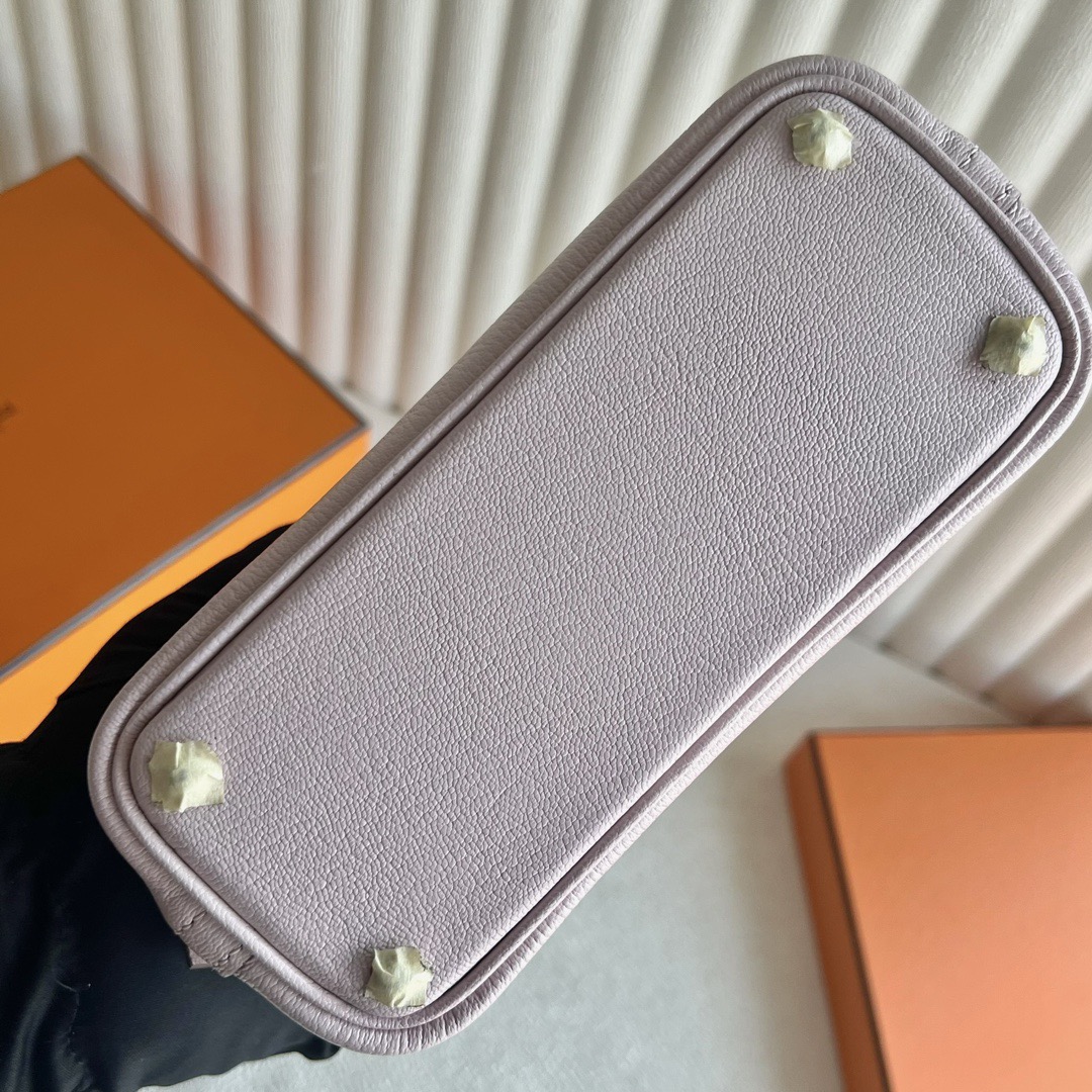 愛馬仕迷你保齡球包Hermès Mini Bolide 20山羊皮顏色M7 Rose Darling戀愛粉銀色五金