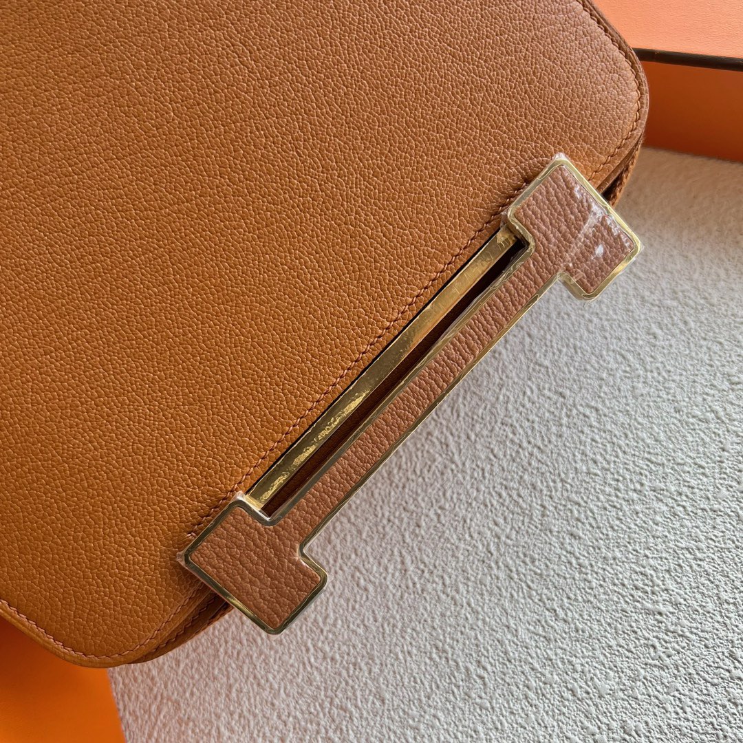 愛馬仕木屐包價格Hermès Geta 20 Bag 山羊皮顏色金棕色金色五金