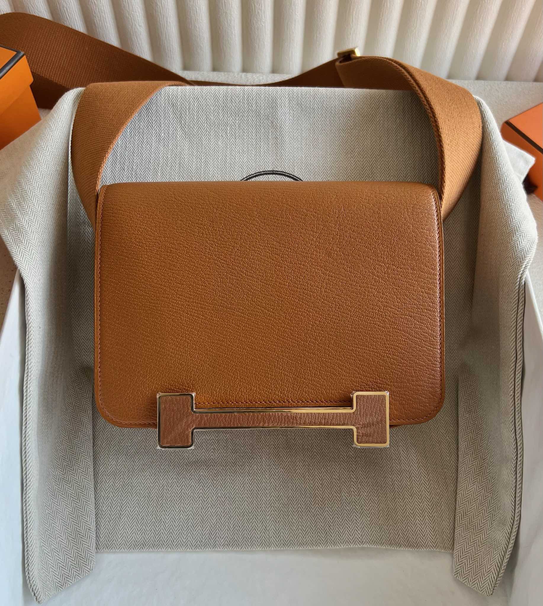 愛馬仕木屐包價格Hermès Geta 20 Bag 山羊皮顏色金棕色金色五金