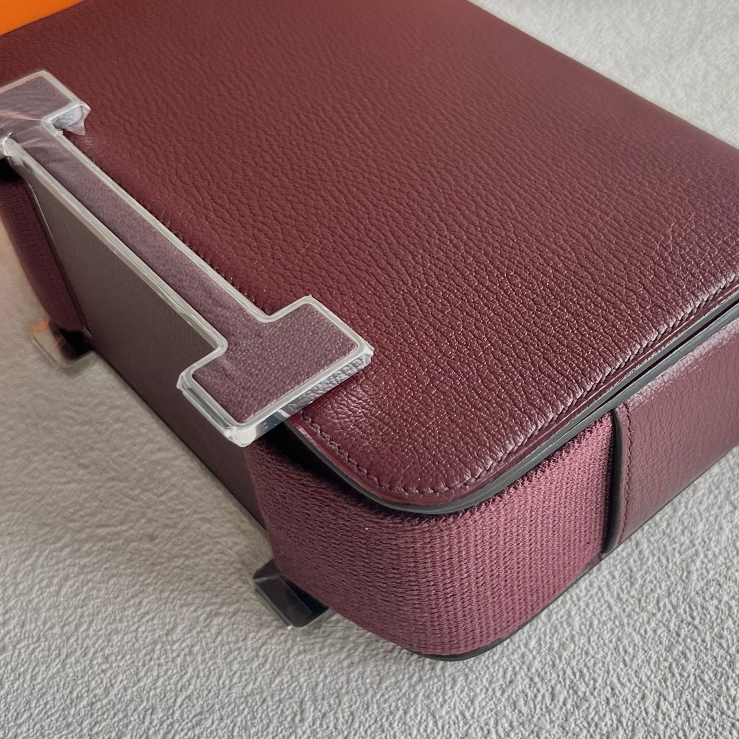 愛馬仕木屐包圖片 Hermès Geta 20cm 山羊皮顏色CK55 Rouge H愛馬仕紅 銀色五金