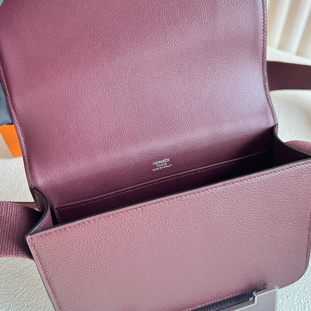 愛馬仕木屐包圖片 Hermès Geta 20cm 山羊皮顏色CK55 Rouge H愛馬仕紅 銀色五金