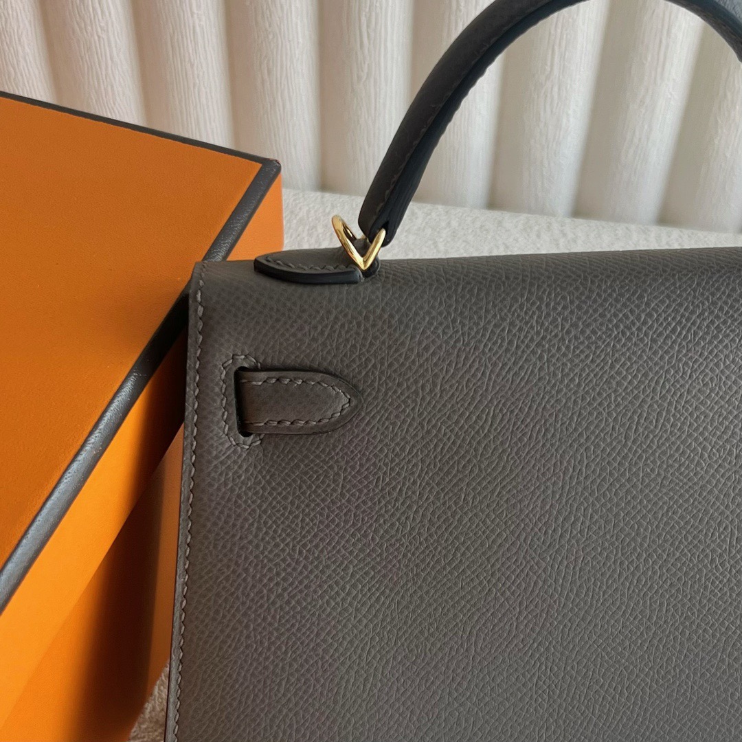 愛馬仕迷你凱莉2代價格 Hermès Kelly Mini Sellier Epsom 顏色8F Etain錫器灰 金色五金