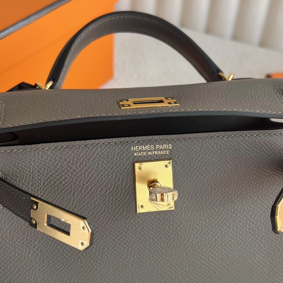 愛馬仕迷你凱莉2代價格 Hermès Kelly Mini Sellier Epsom 顏色8F Etain錫器灰 金色五金