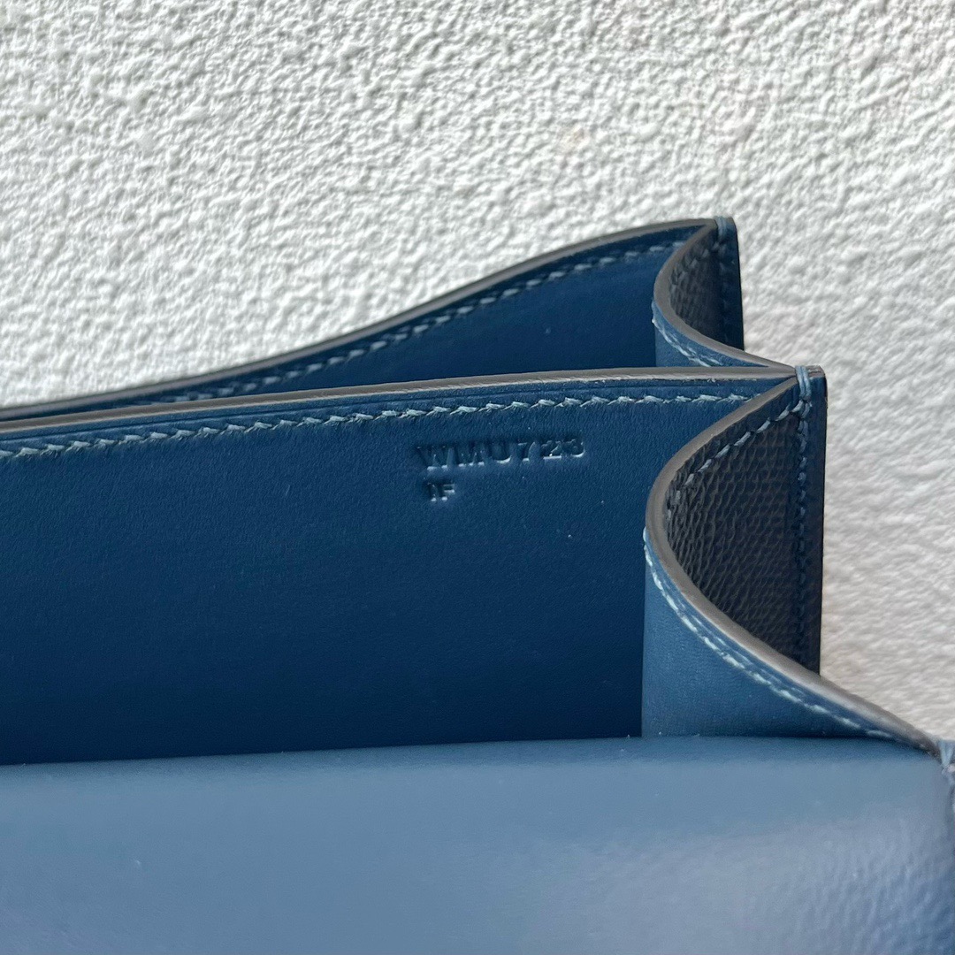 愛馬仕康康空姐包價格 Hermès Constance 18 Epsom Leather 顏色S4 Deep Bleu深邃藍配珐琅扣