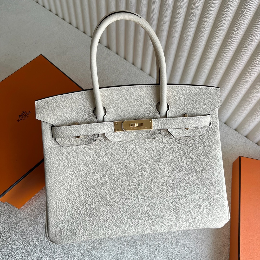 愛馬仕鉑金包多少錢一隻Hermès Birkin 30 Togo Leather 顏色I2 Nata 奶油白 金色五金