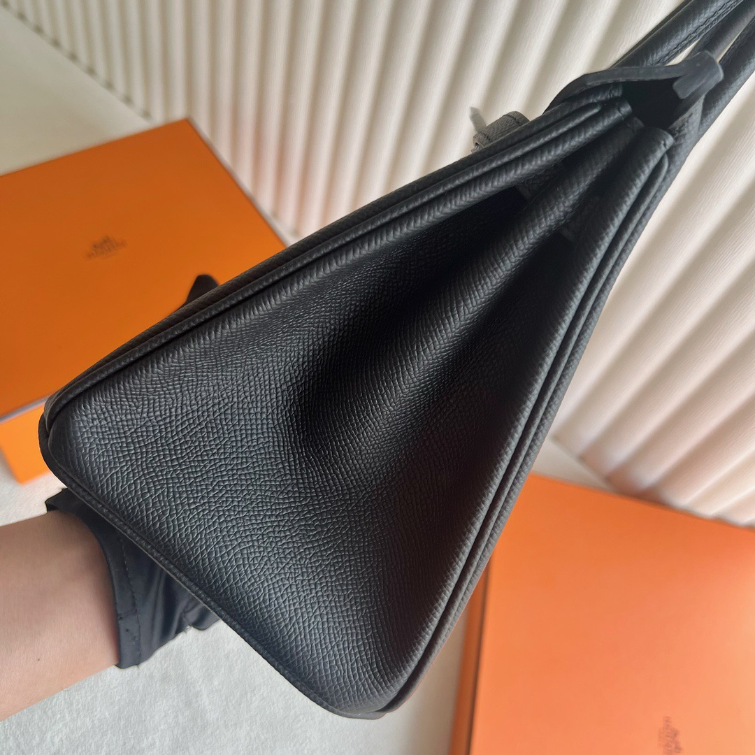 愛馬仕鉑金包配貨要配多少 Hermès Birkin 25 Epsom 黑色 銀色五金 Stamp: W