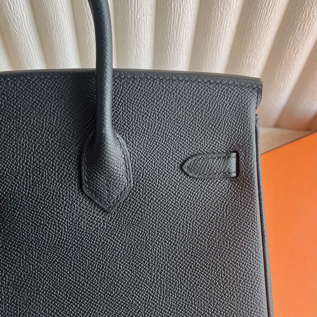 愛馬仕鉑金包配貨要配多少 Hermès Birkin 25 Epsom 黑色 銀色五金 Stamp: W