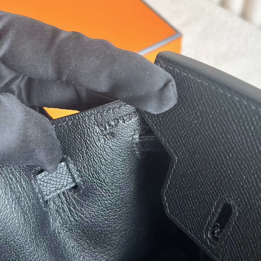 愛馬仕鉑金包配貨要配多少 Hermès Birkin 25 Epsom 黑色 銀色五金 Stamp: W