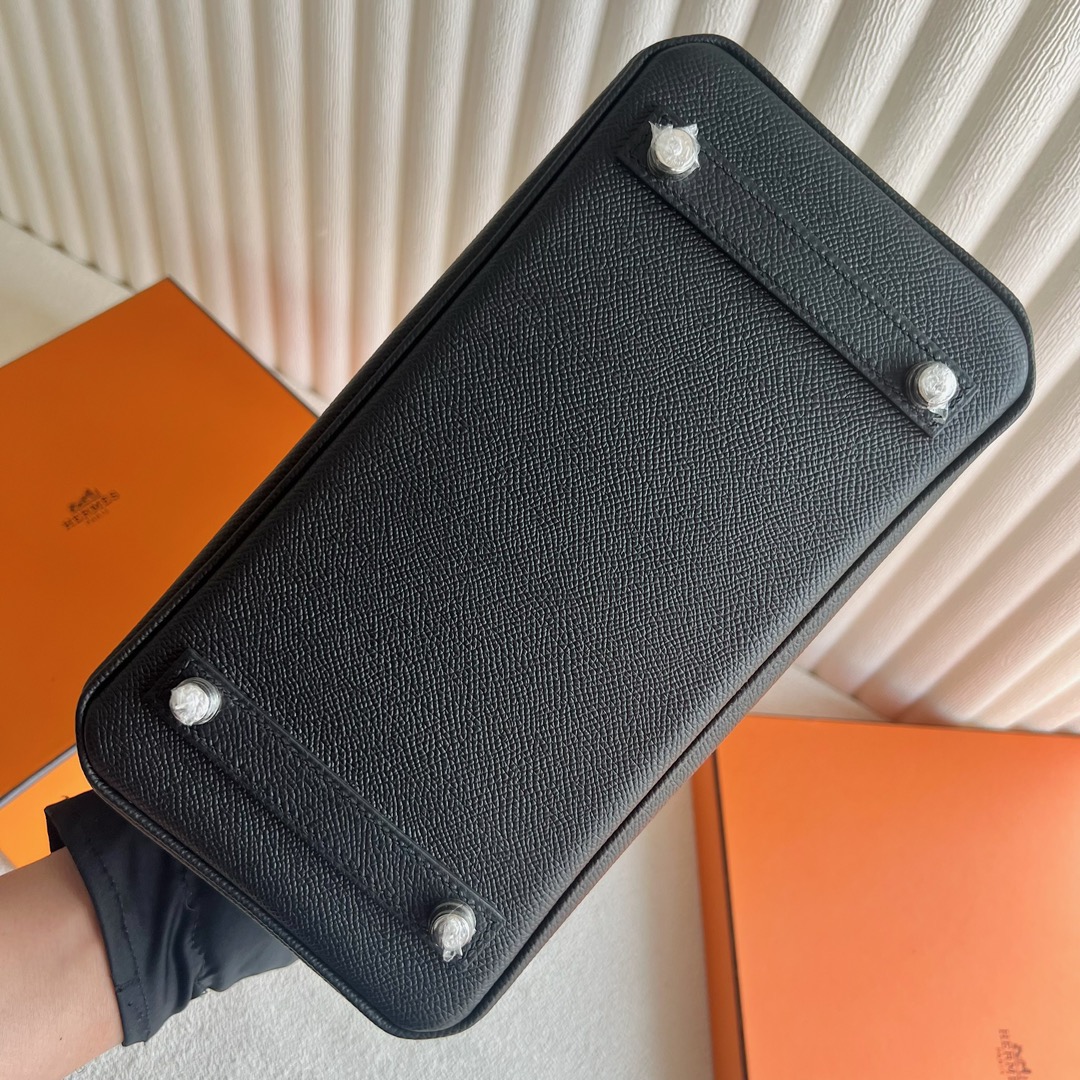愛馬仕鉑金包配貨要配多少 Hermès Birkin 25 Epsom 黑色 銀色五金 Stamp: W