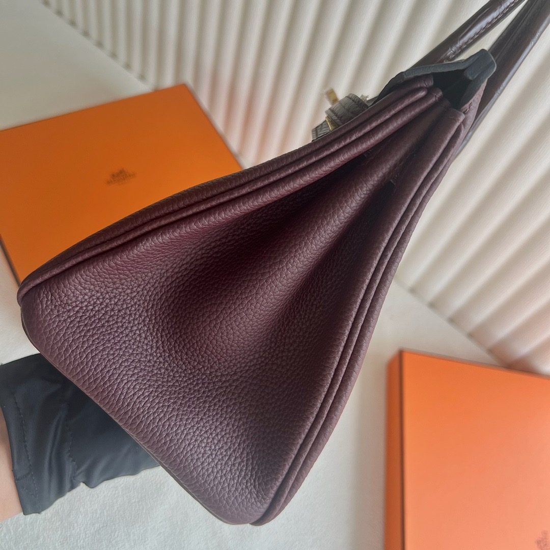 愛馬仕鉑金包25寸價格及圖片Hermès Birkin 25 Touch Togo/霧面美洲鱷魚皮Rouge Sellier馬鞍紅 金色五金