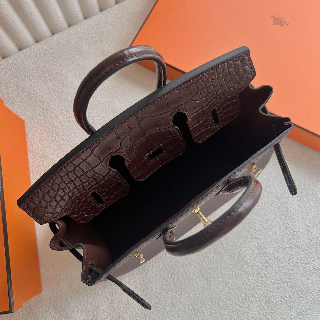 愛馬仕鉑金包25寸價格及圖片Hermès Birkin 25 Touch Togo/霧面美洲鱷魚皮Rouge Sellier馬鞍紅 金色五金