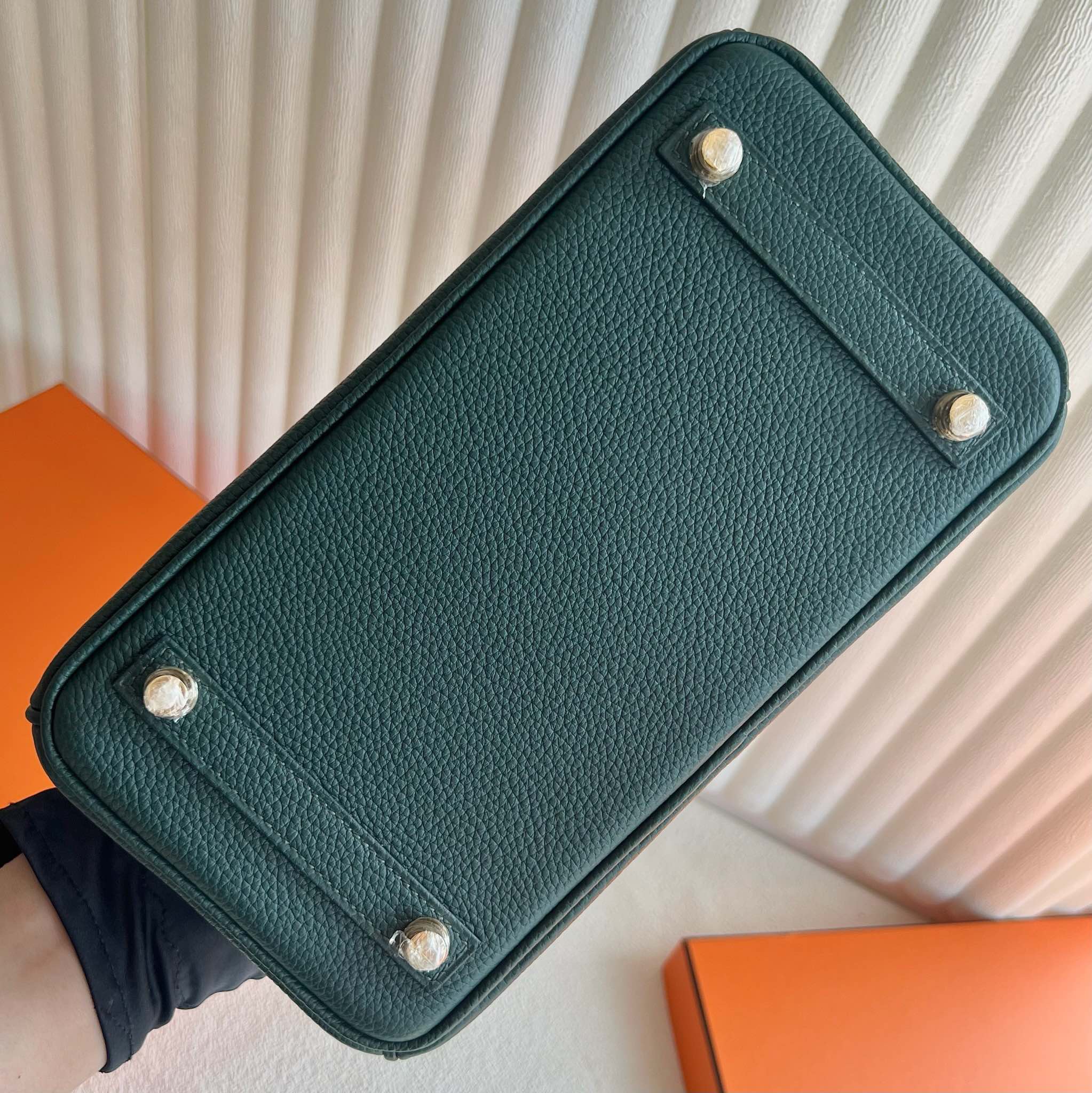 愛馬仕鉑金包價格及圖片Hermès Birkin 25 Touch Togo拼原廠南非鴕鳥皮 Vert cypres松柏綠 柏樹綠