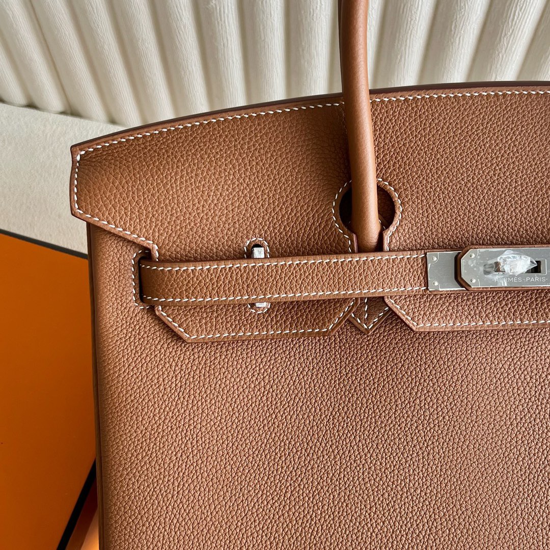 愛馬仕鉑金包35寸專櫃價格Hermès Birkin 35 Togo Leather CK37 Gold金棕色 銀色五金