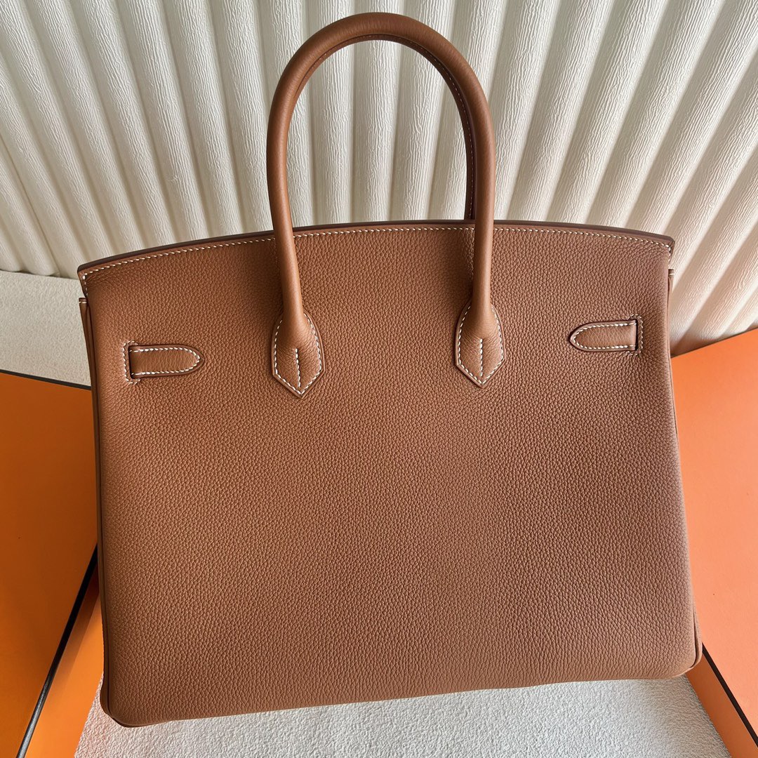 愛馬仕鉑金包35寸專櫃價格Hermès Birkin 35 Togo Leather CK37 Gold金棕色 銀色五金