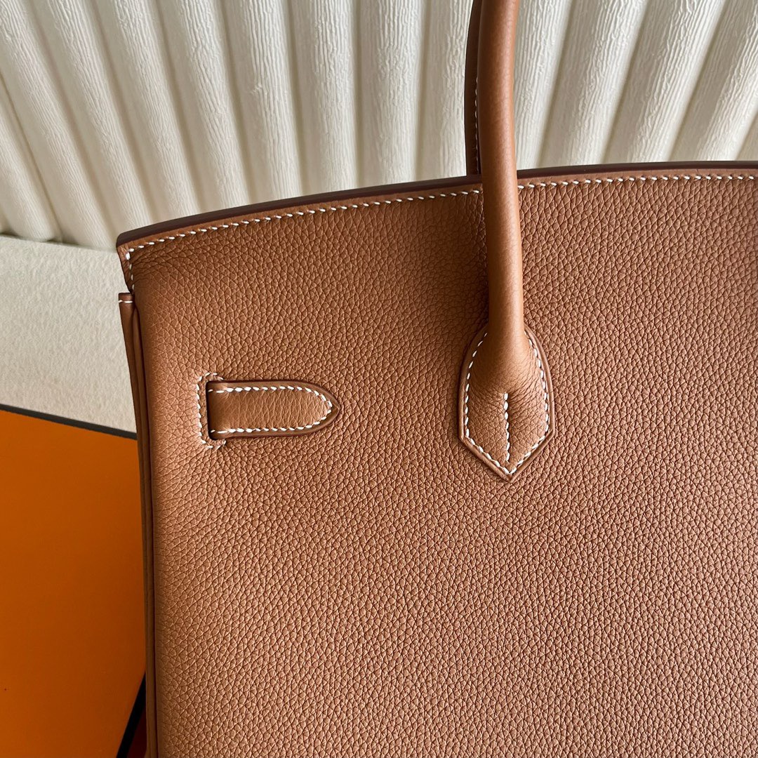 愛馬仕鉑金包35寸專櫃價格Hermès Birkin 35 Togo Leather CK37 Gold金棕色 銀色五金