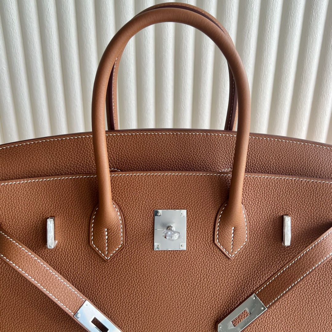 愛馬仕鉑金包35寸專櫃價格Hermès Birkin 35 Togo Leather CK37 Gold金棕色 銀色五金