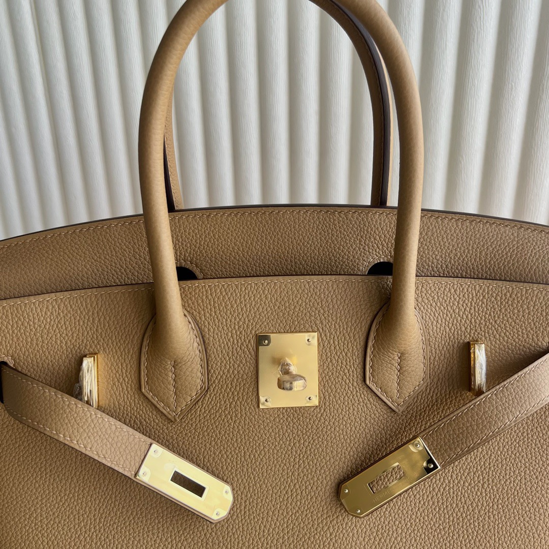 愛馬仕鉑金包30寸專櫃價格 Hermès Birkin 30 Togo Color 4B Biscuit 饼干色 金色五金