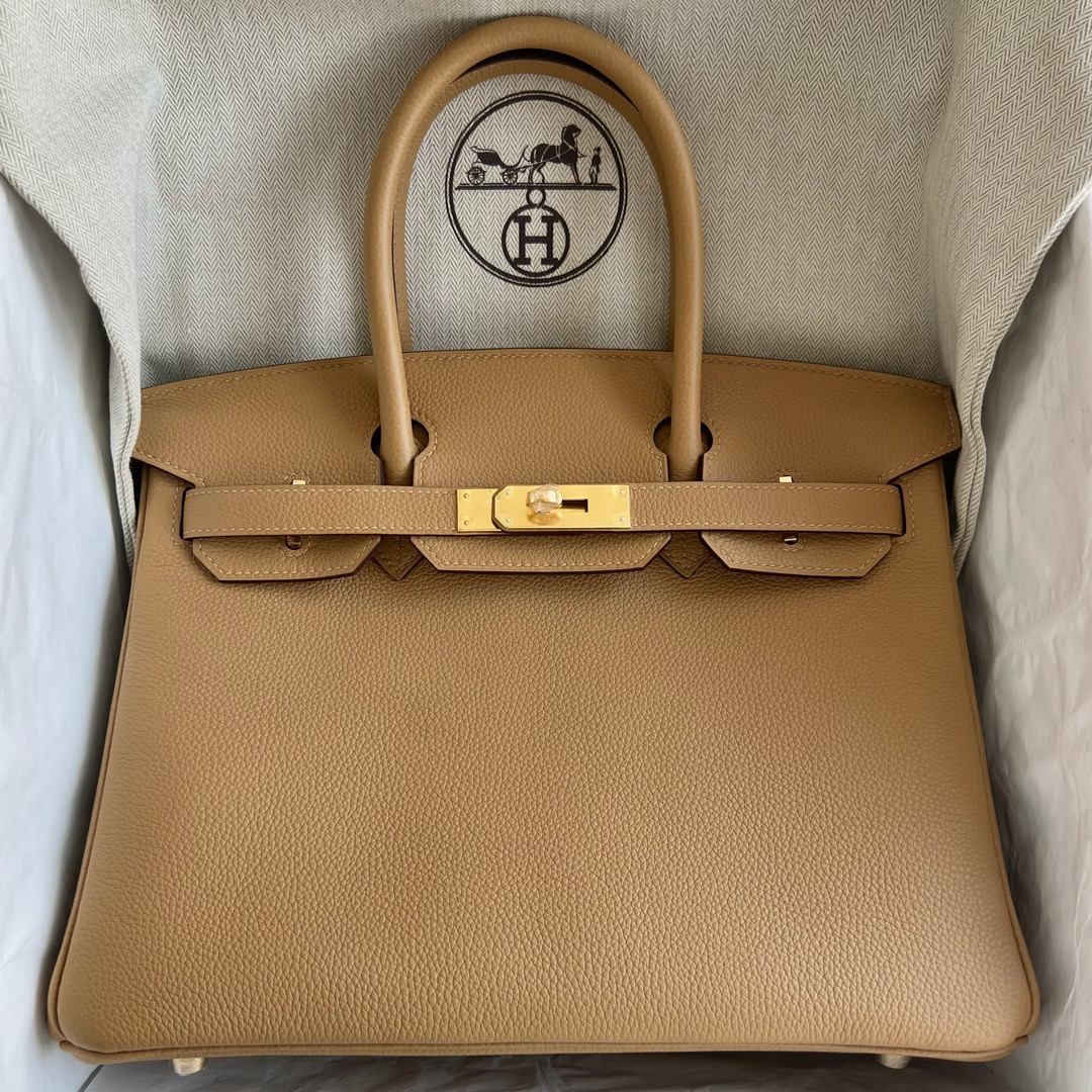 愛馬仕鉑金包30寸專櫃價格 Hermès Birkin 30 Togo Color 4B Biscuit 饼干色 金色五金