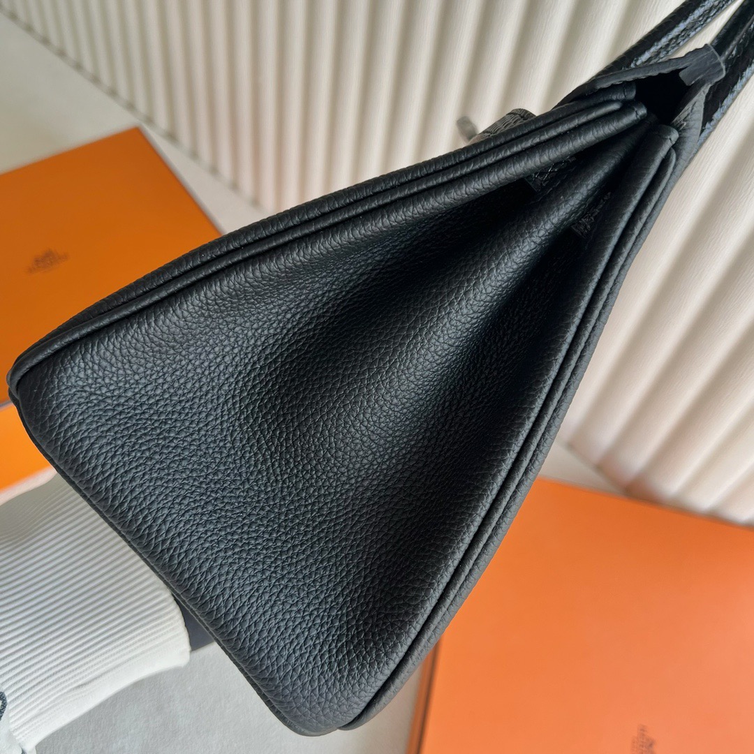 愛馬仕鉑金包25寸價格多少錢 Hermès Birkin 25 Touch Togo小牛皮拼/Lizard蜥蜴皮黑色銀色五金