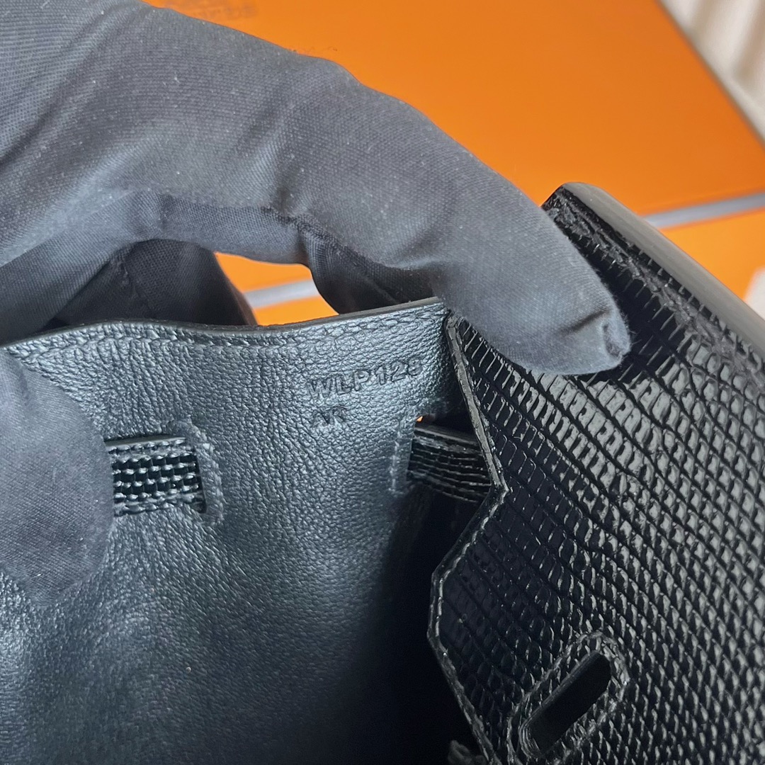 愛馬仕鉑金包25寸價格多少錢 Hermès Birkin 25 Touch Togo小牛皮拼/Lizard蜥蜴皮黑色銀色五金