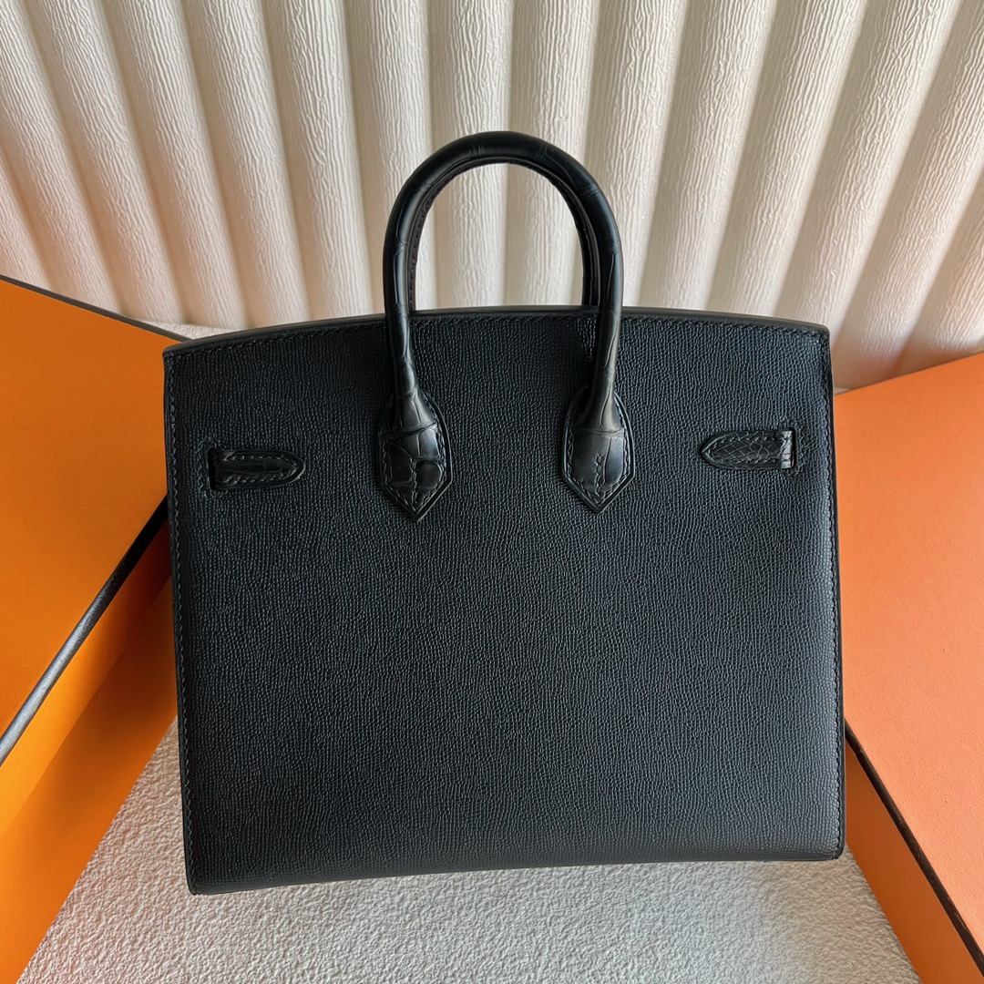 愛馬仕午夜啞光黑色鱷魚皮小房子包多少錢 Hermes Birkin 20 Sellier Faubourg 特別版限量款