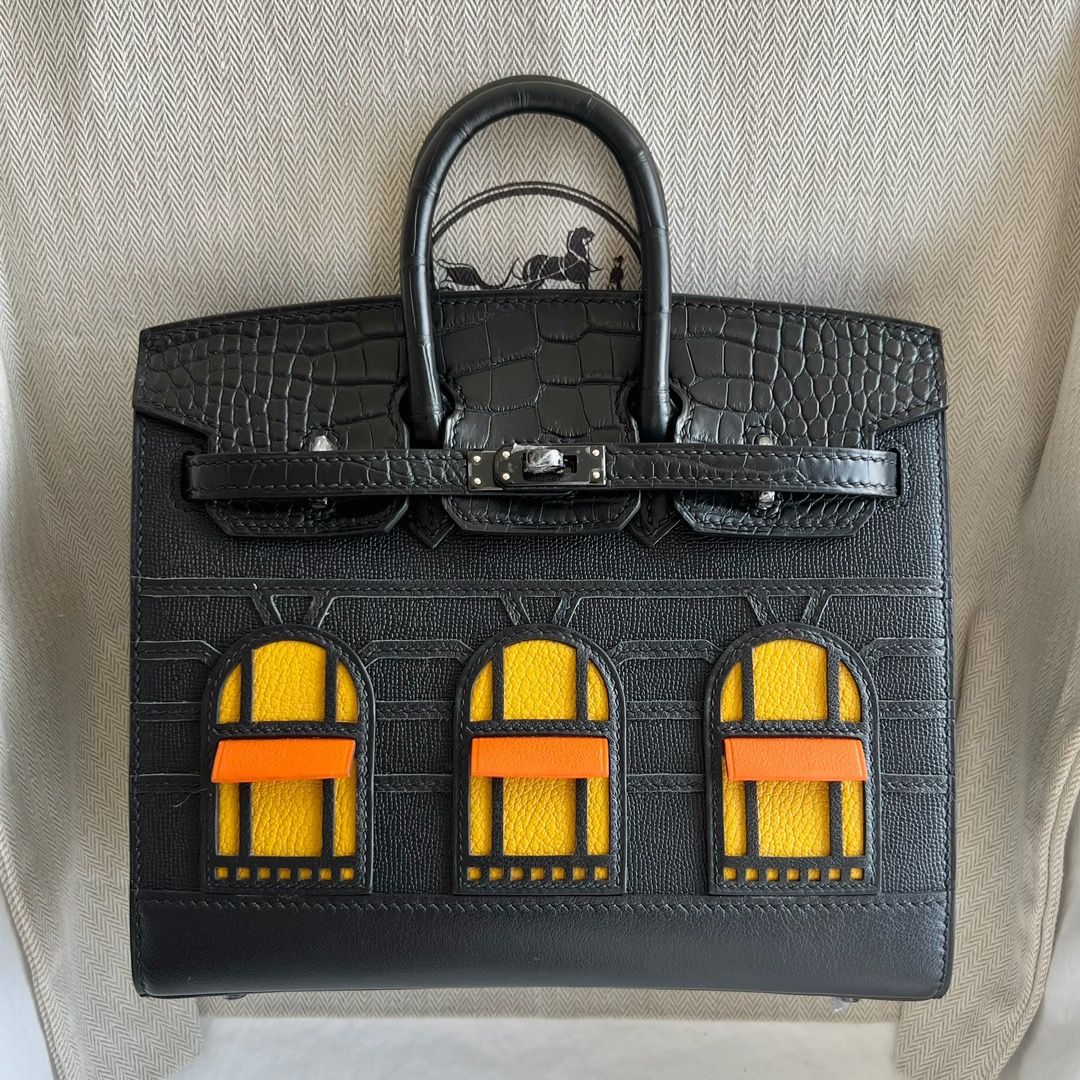 愛馬仕午夜啞光黑色鱷魚皮小房子包多少錢 Hermes Birkin 20 Sellier Faubourg 特別版限量款