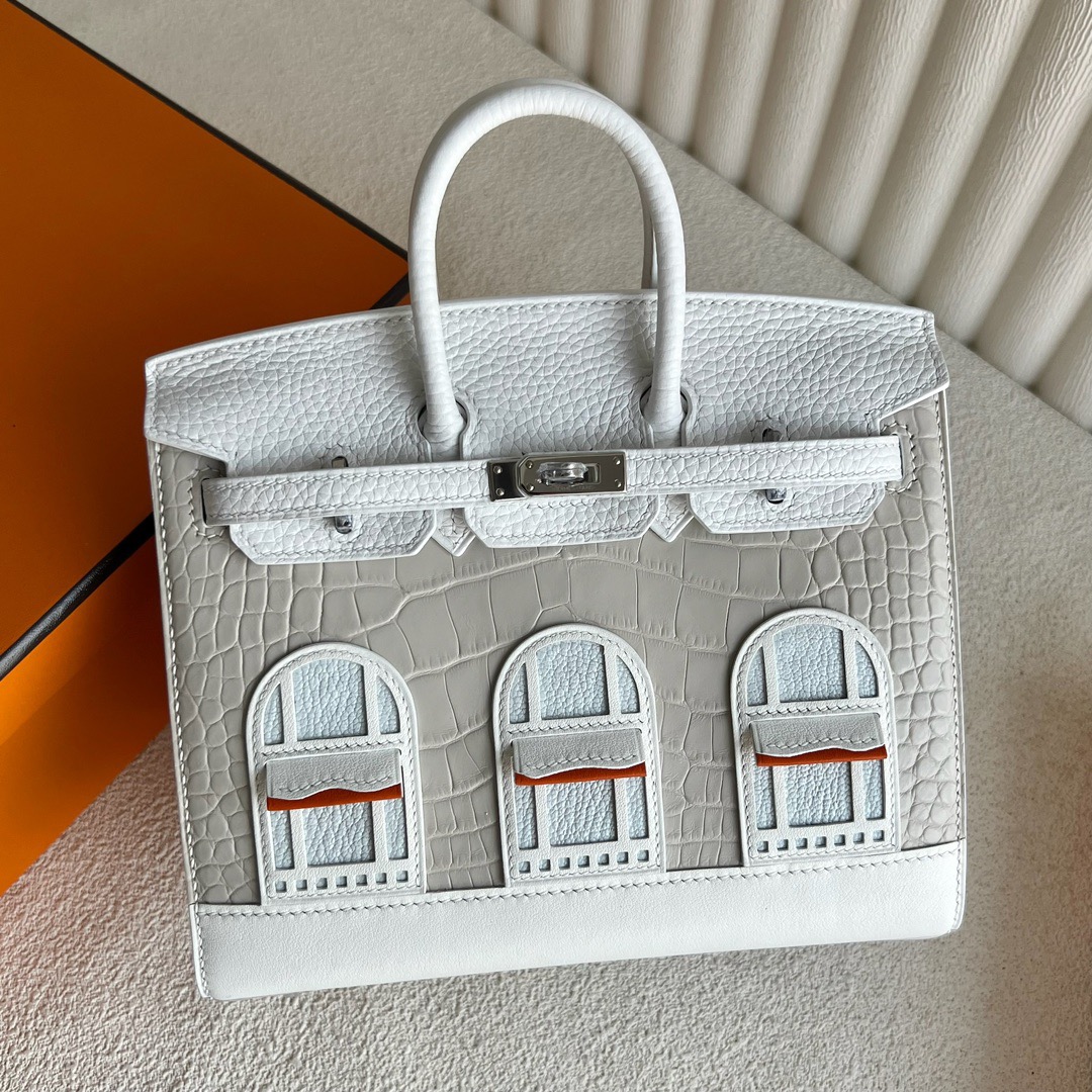 愛馬仕初雪白色啞光白色鱷魚皮小房子包多少錢 愛馬仕限量款 Hermes Birkin 20 Sellier Faubourg