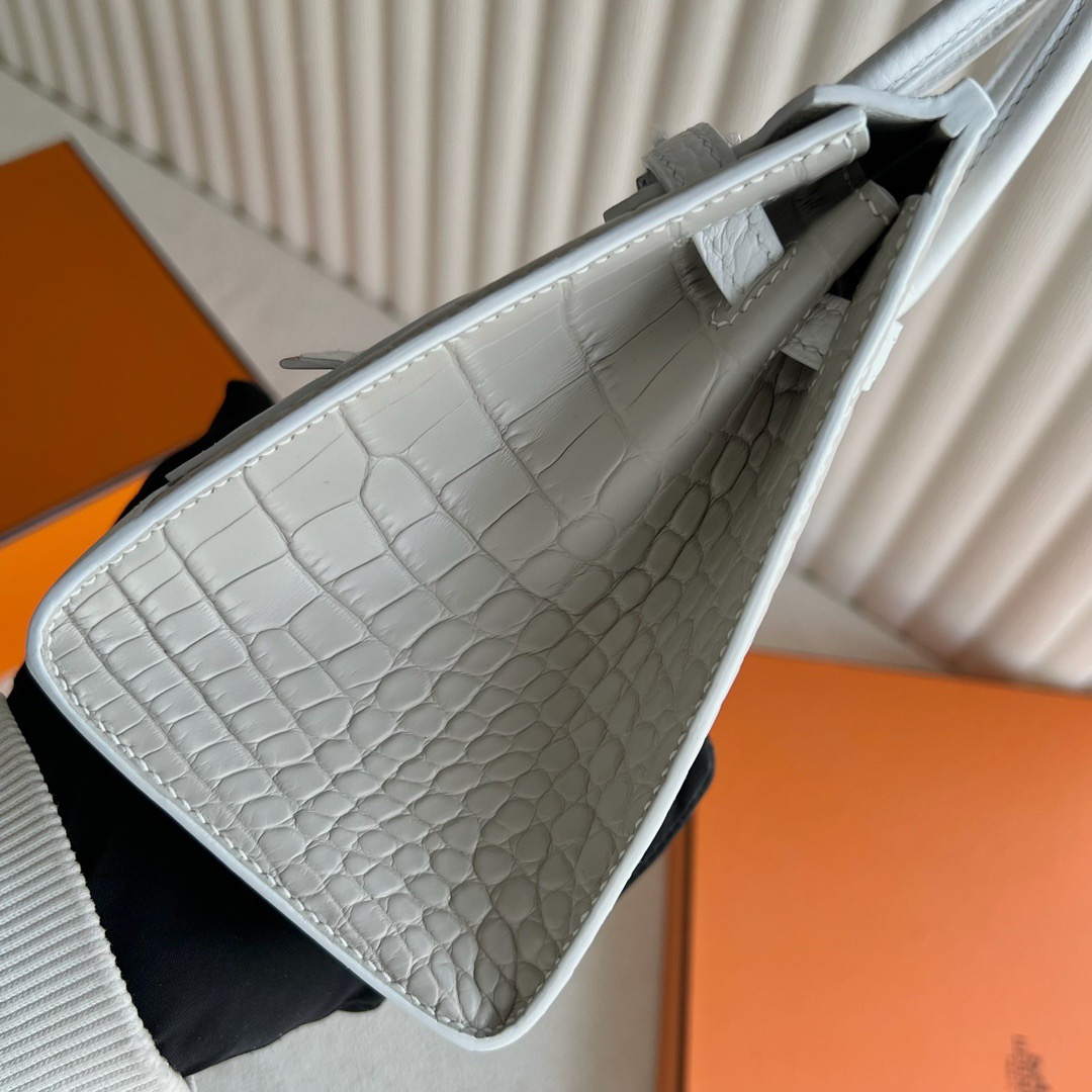 愛馬仕初雪白色啞光白色鱷魚皮小房子包多少錢 愛馬仕限量款 Hermes Birkin 20 Sellier Faubourg