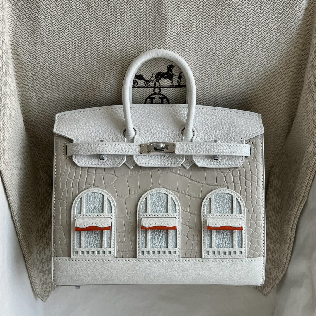 愛馬仕初雪白色啞光白色鱷魚皮小房子包多少錢 愛馬仕限量款 Hermes Birkin 20 Sellier Faubourg