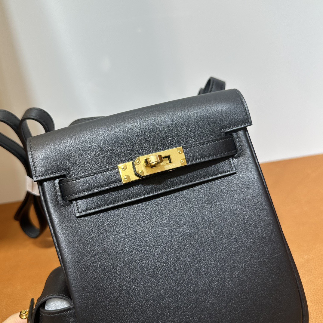 愛馬仕小背包多少錢Hermès Kelly Jump Swift Leather Nior 黑色金色五金