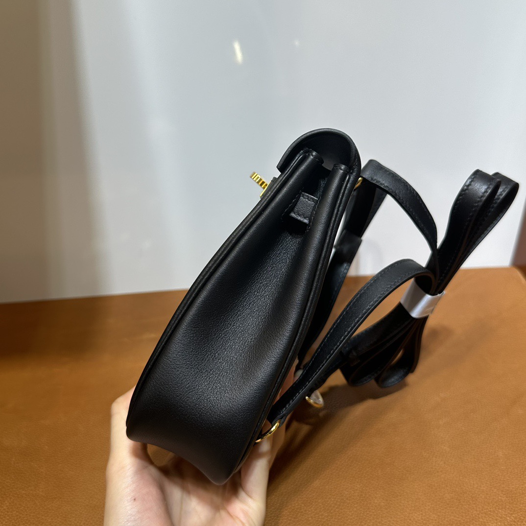 愛馬仕小背包多少錢Hermès Kelly Jump Swift Leather Nior 黑色金色五金