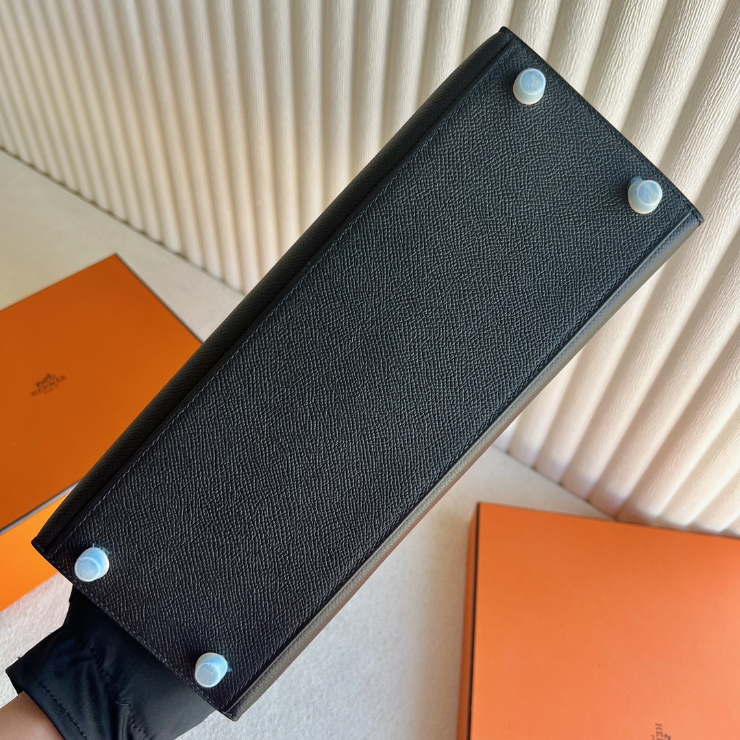 愛馬仕凱莉包28寸多少錢 Hermès Kelly 28 Epsom Noir 黑色 金色五金