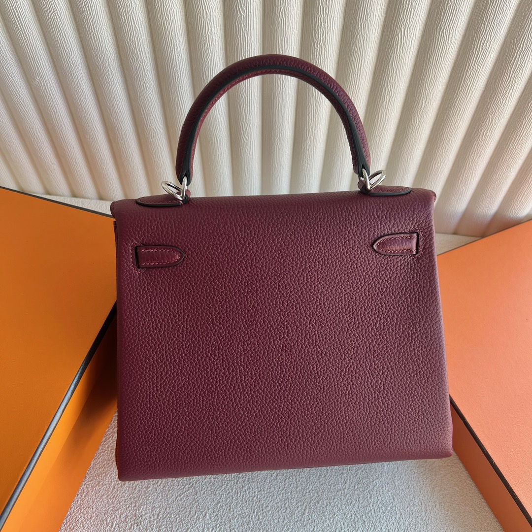 愛馬仕凱莉包25價格Hermès Kelly 25 Togo Leather CK55 Rouge H愛馬仕紅銀色五金