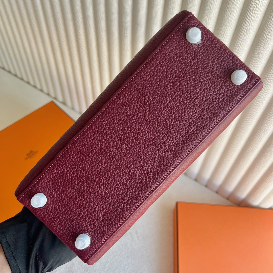 愛馬仕凱莉包25價格Hermès Kelly 25 Togo Leather CK55 Rouge H愛馬仕紅銀色五金