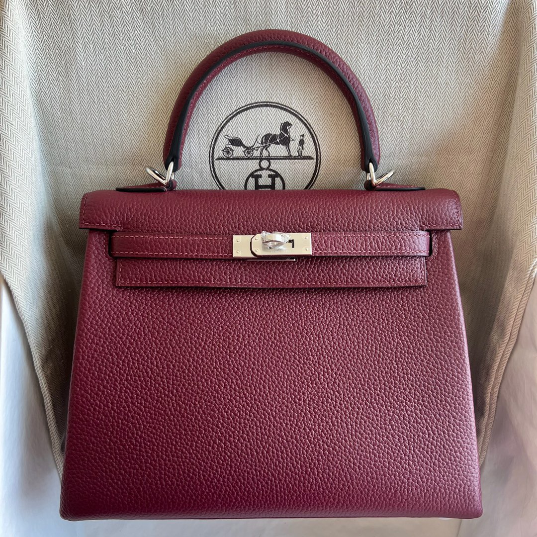 愛馬仕凱莉包25價格Hermès Kelly 25 Togo Leather CK55 Rouge H愛馬仕紅銀色五金