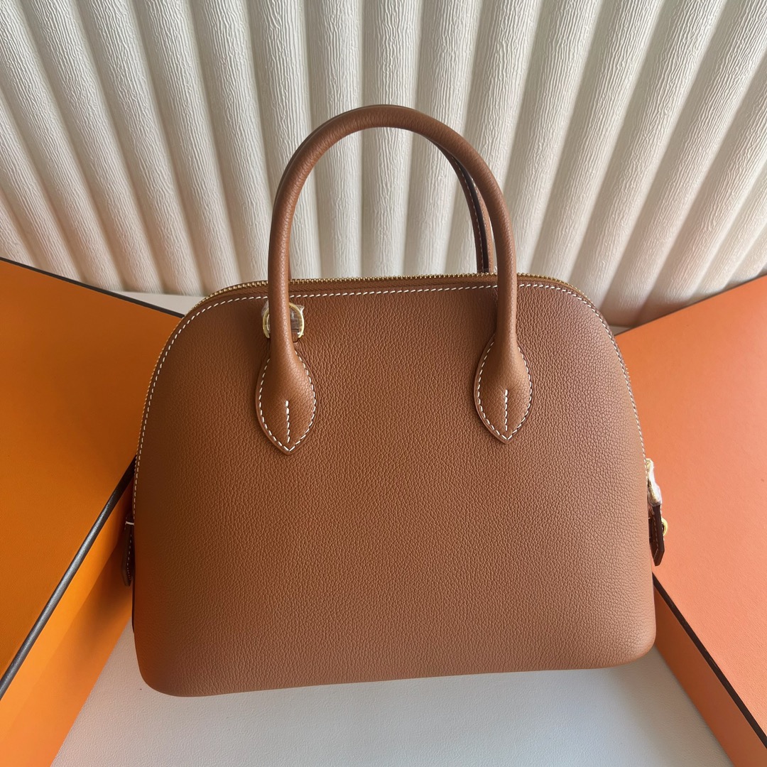 愛馬仕保齡球包 Hermès Bolide 25 Evercolor Leather Gold 金棕色 金色五金