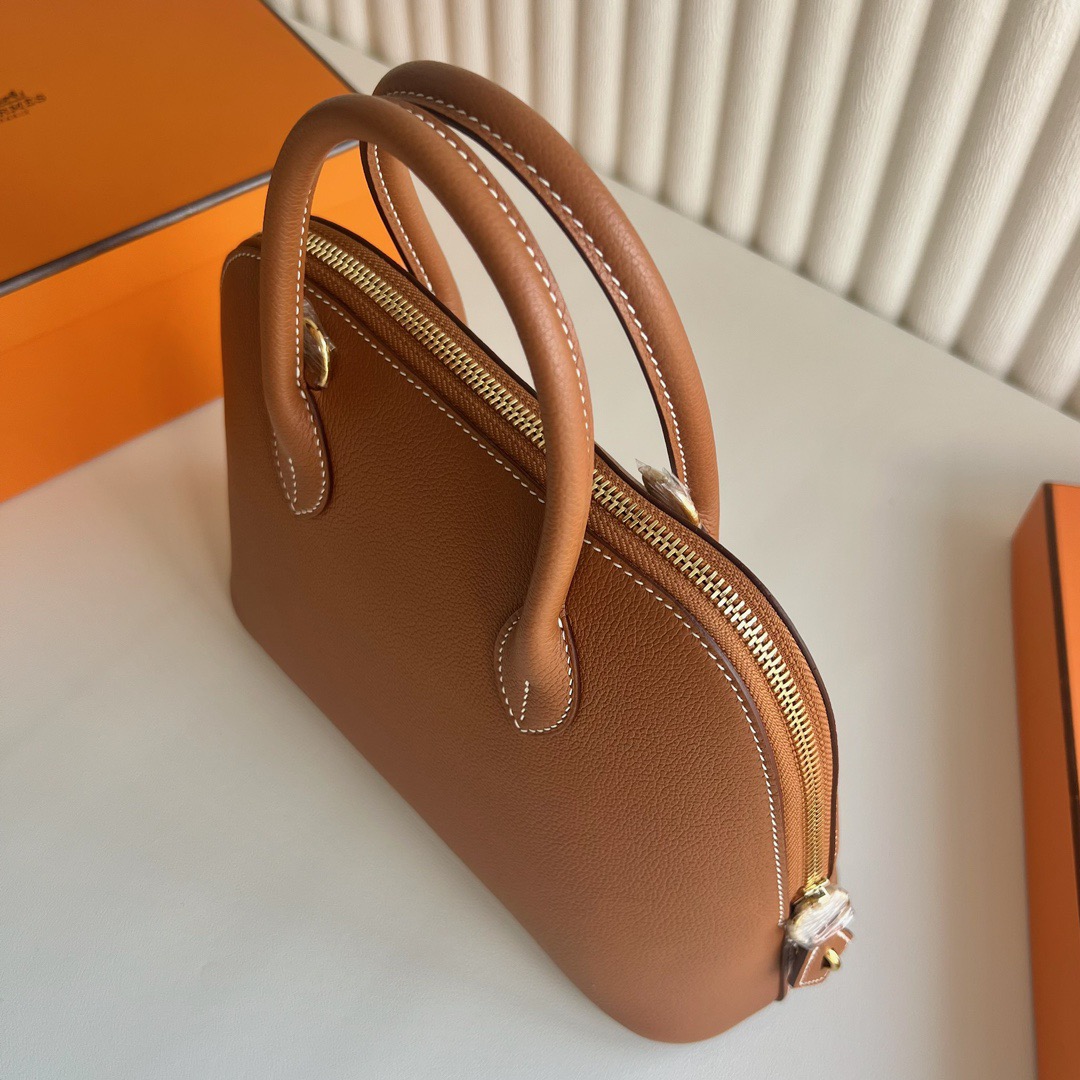 愛馬仕保齡球包 Hermès Bolide 25 Evercolor Leather Gold 金棕色 金色五金
