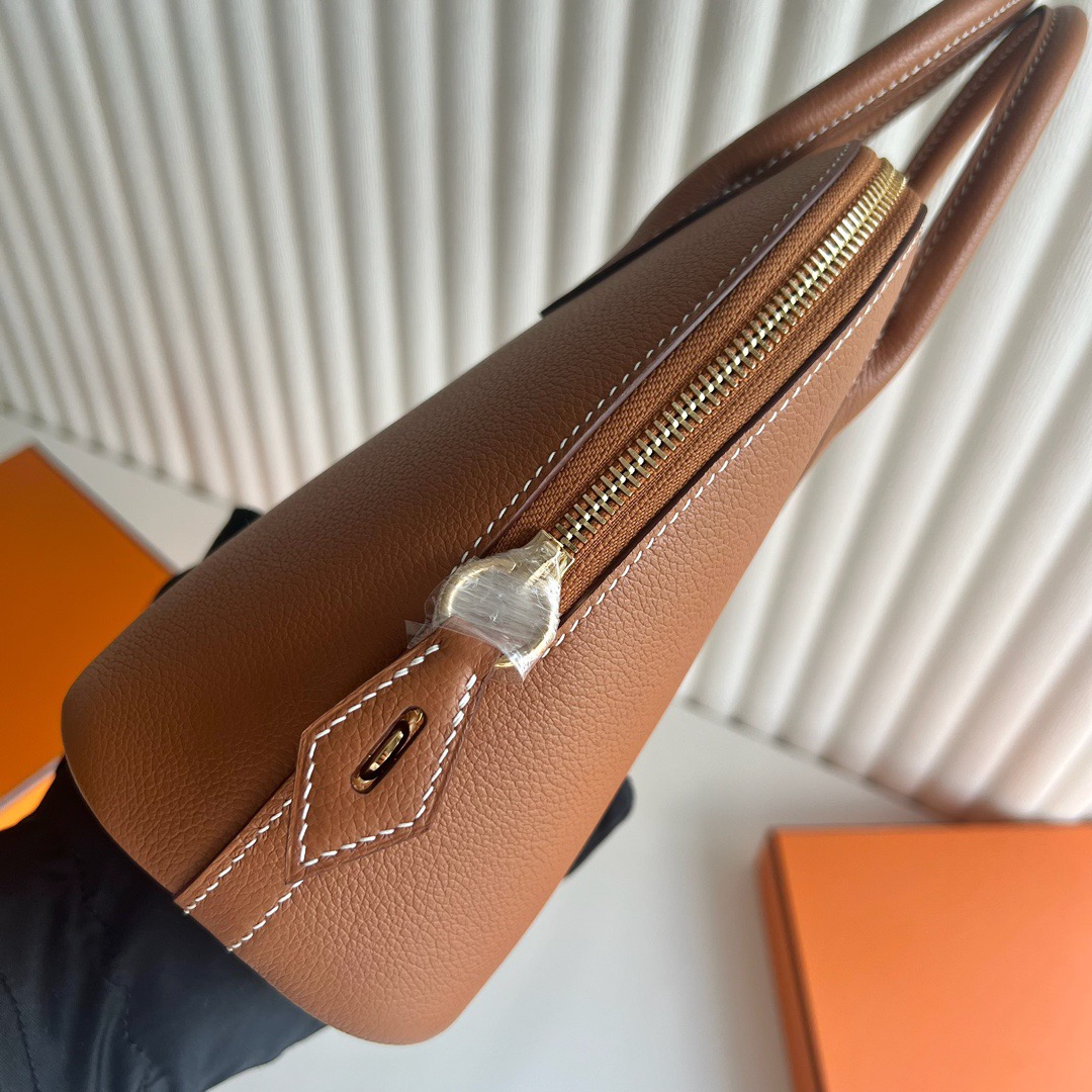 愛馬仕保齡球包 Hermès Bolide 25 Evercolor Leather Gold 金棕色 金色五金