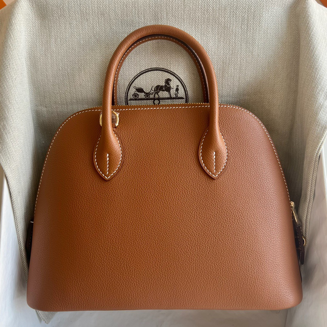 愛馬仕保齡球包 Hermès Bolide 25 Evercolor Leather Gold 金棕色 金色五金