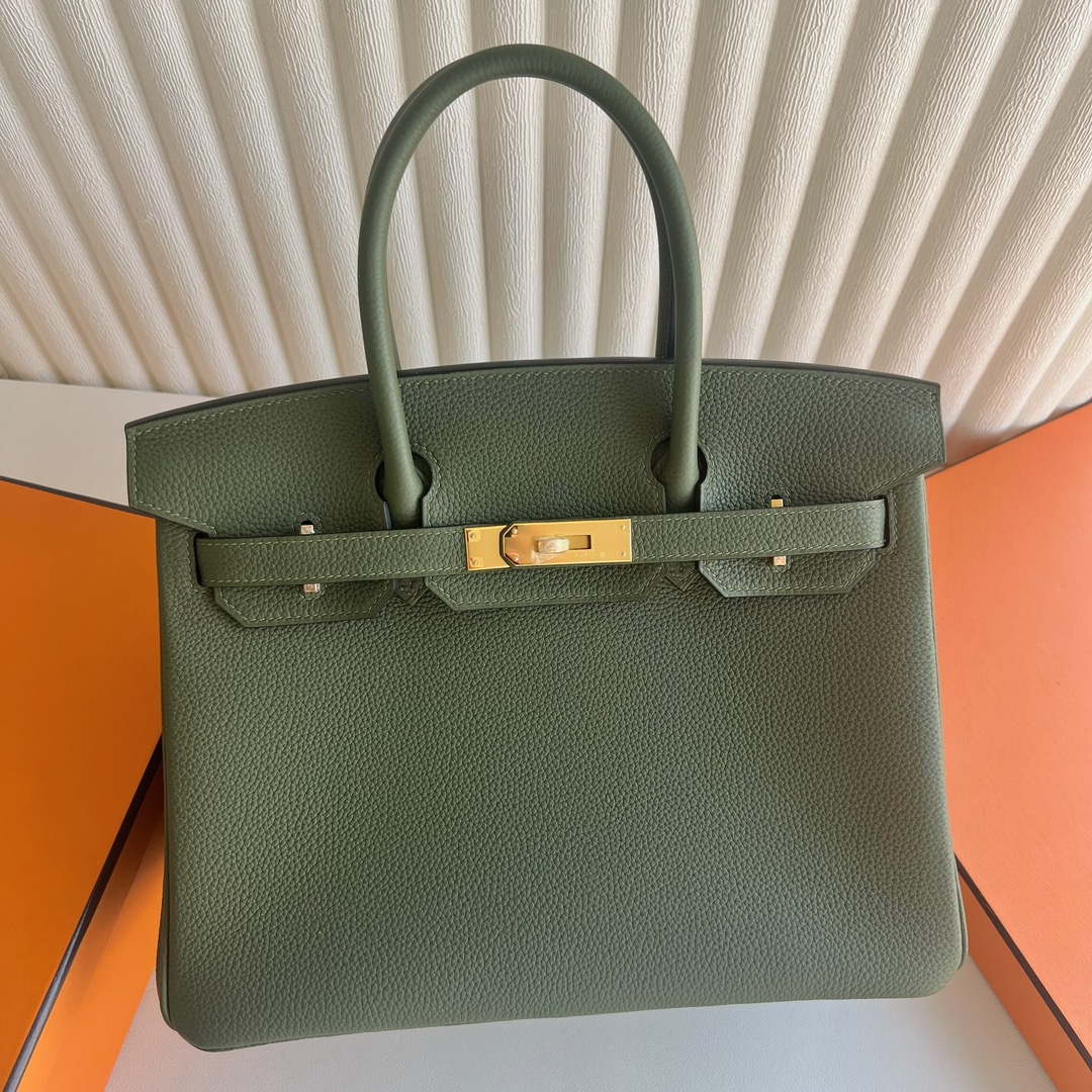 愛馬仕铂金包最便宜多少錢 Hermès Birkin 30 Togo Leather V6 Canopée 林冠綠
