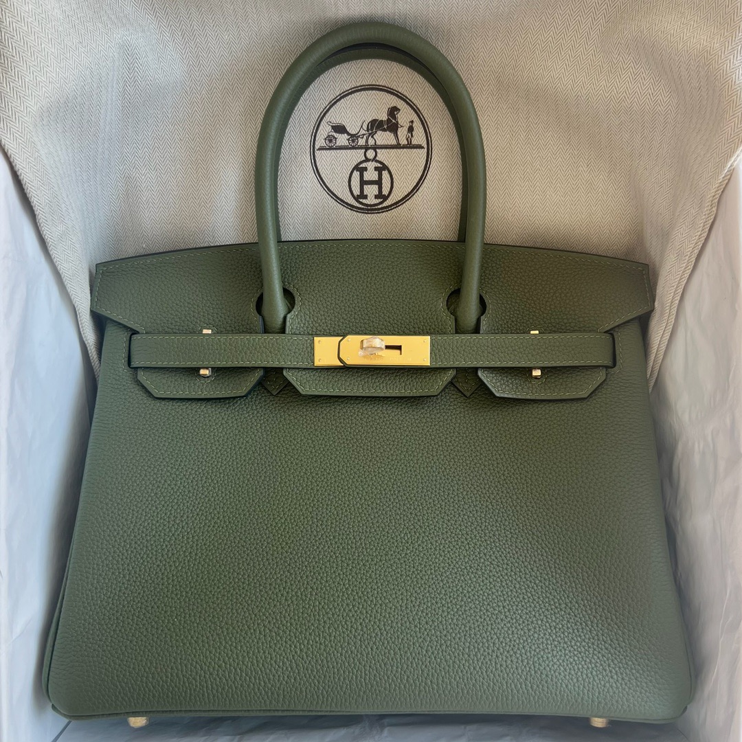 愛馬仕铂金包最便宜多少錢 Hermès Birkin 30 Togo Leather V6 Canopée 林冠綠