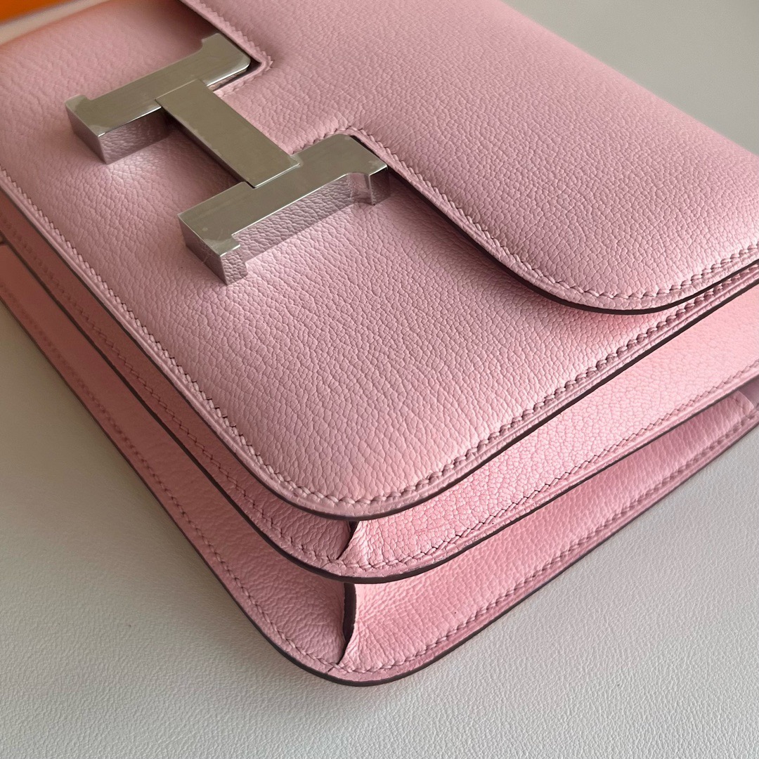 愛馬仕空姐包價格排名 Hermès Constance 18 山羊皮 Rose Sakura新粉色櫻花粉銀色五金