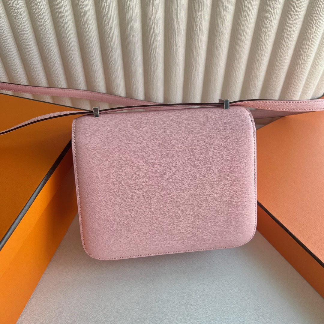 愛馬仕空姐包價格排名 Hermès Constance 18 山羊皮 Rose Sakura新粉色櫻花粉銀色五金