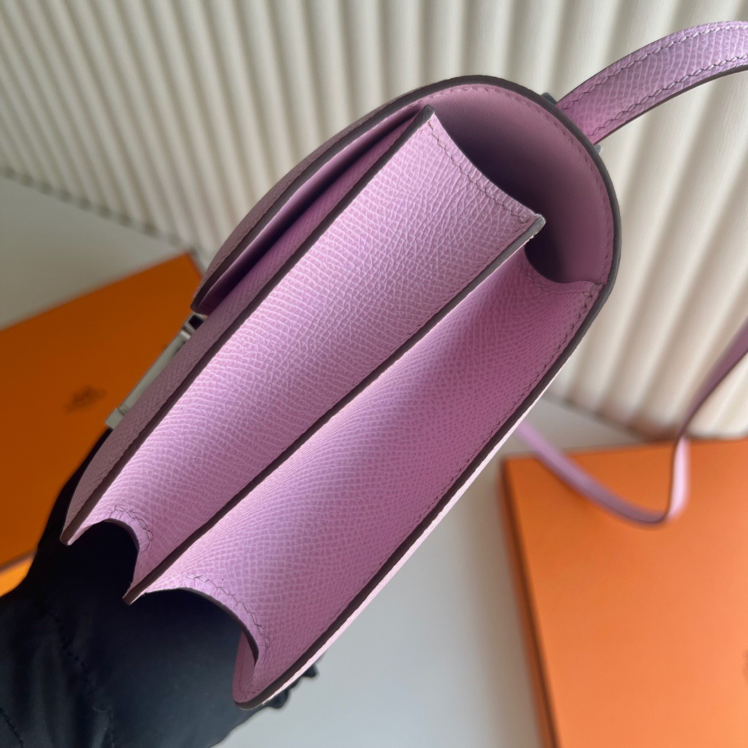 愛馬仕康康包圖片Hermès Constance 18 Epsom Leather X9 Mauve Sylvestre 錦葵紫銀色五金