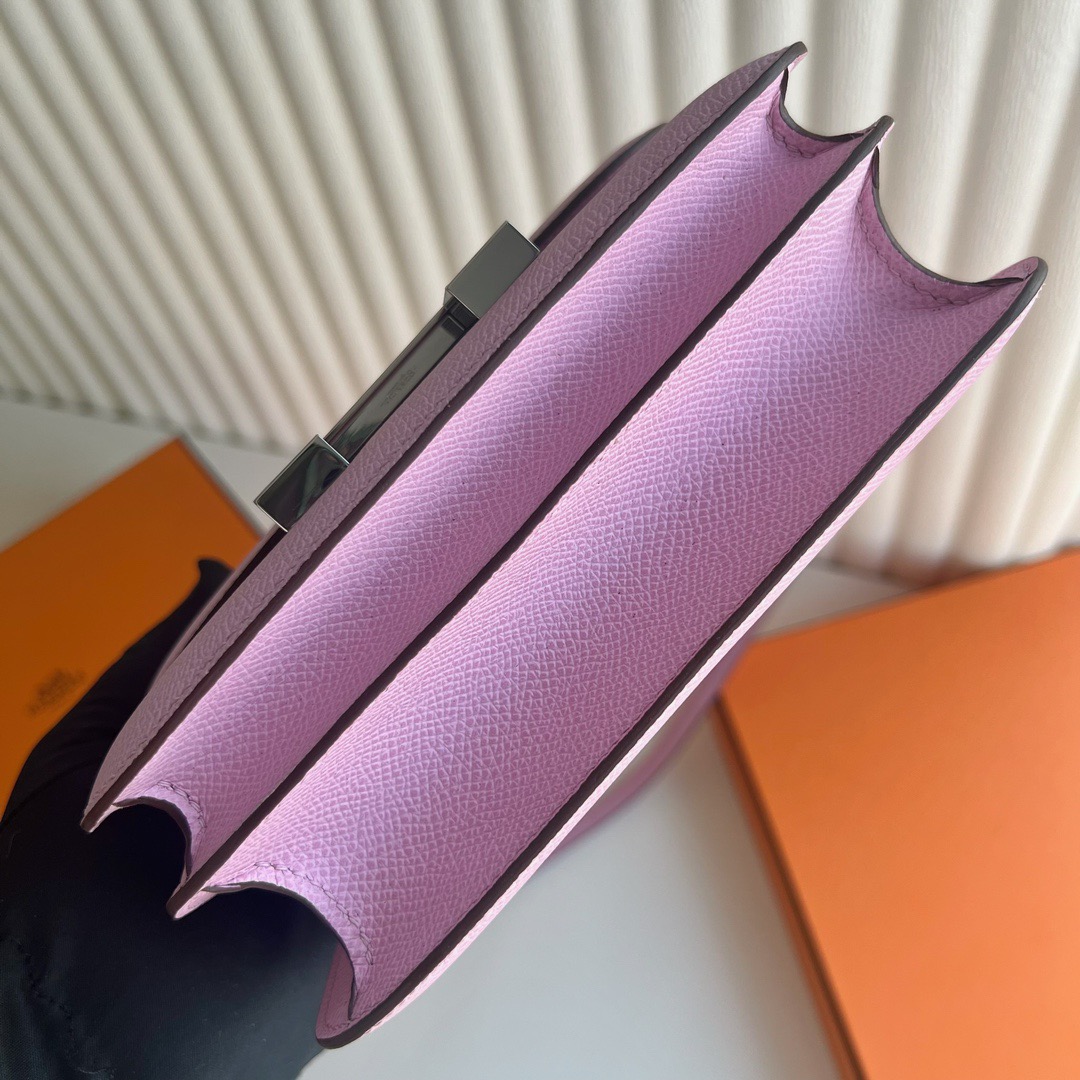 愛馬仕康康包圖片Hermès Constance 18 Epsom Leather X9 Mauve Sylvestre 錦葵紫銀色五金