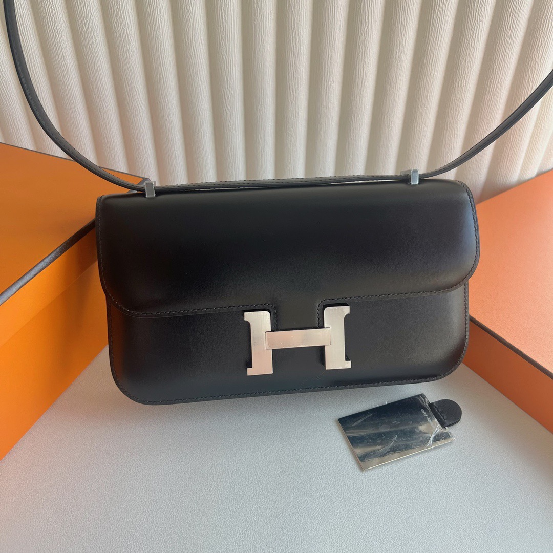 愛馬仕康康包鏡子款式 Hermès Constance elan 23 Mirror Style Box 黑色銀色五金