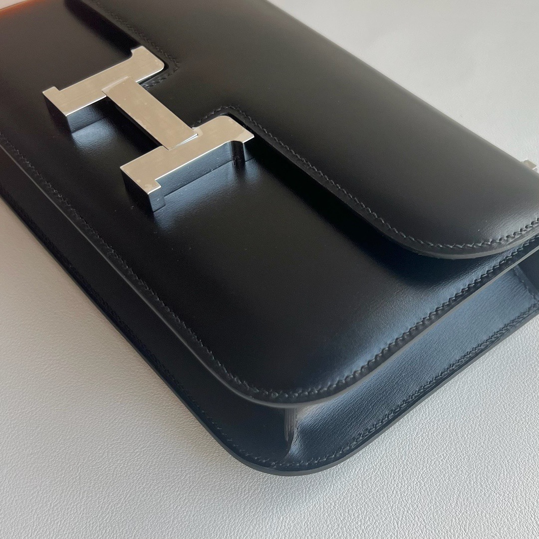 愛馬仕康康包鏡子款式 Hermès Constance elan 23 Mirror Style Box 黑色銀色五金