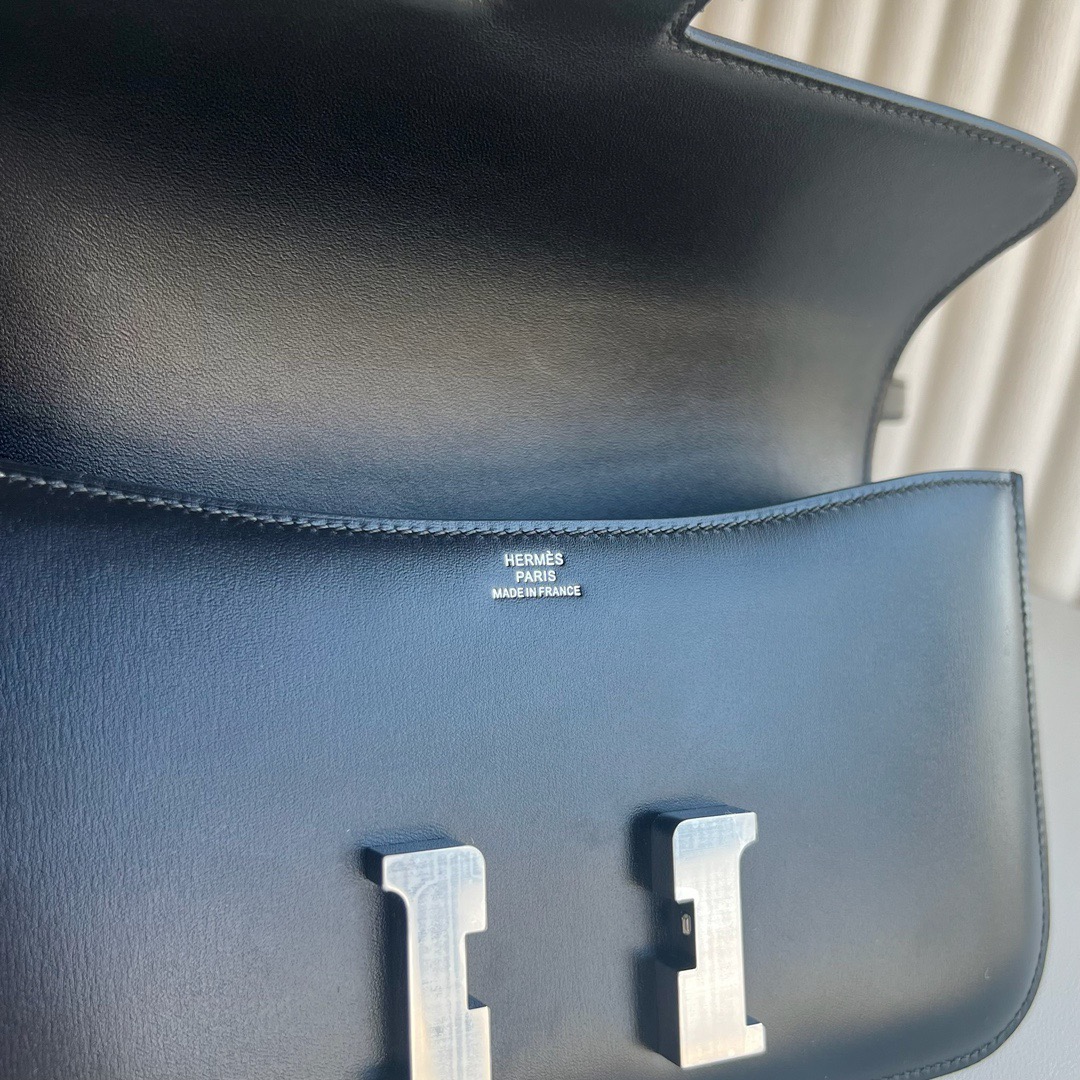 愛馬仕康康包鏡子款式 Hermès Constance elan 23 Mirror Style Box 黑色銀色五金