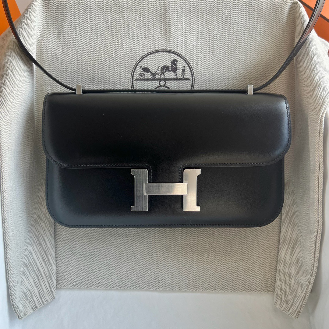 愛馬仕康康包鏡子款式 Hermès Constance elan 23 Mirror Style Box 黑色銀色五金